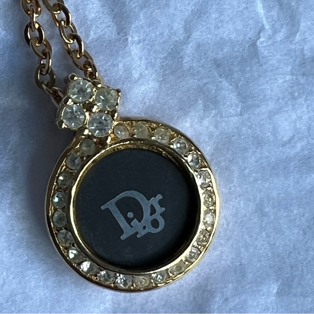 Christian Dior Gold and Black Pendant Necklace - Picture 4 of 9